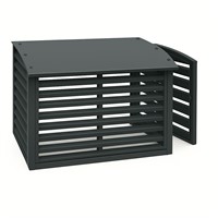 QsanTec skydd för utomhusdel i plåt m. lucka - Antracit Grå